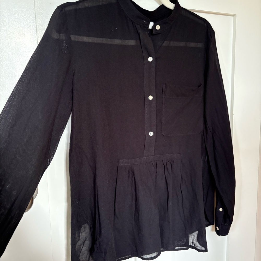 Wilfred Black Cotton Peplum Blouse Size XXS - Picture 4 of 9
